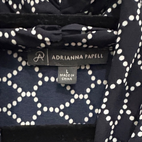 Adrianna Papell Navy Geometric Shirt - Picture 2 of 7